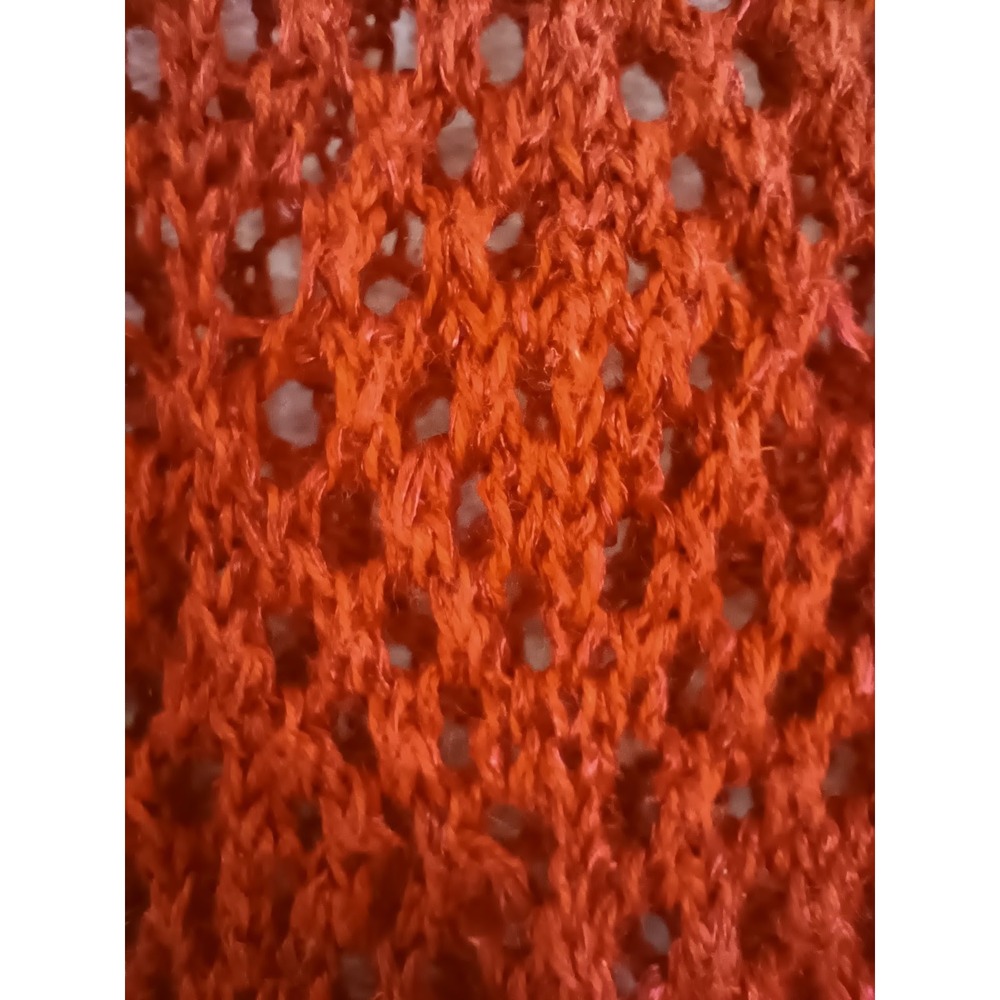 Liz Sport Vintage Cover Up Tunic Linen Blend Boho Crochet Knit Size Medium Red - Picture 15 of 16